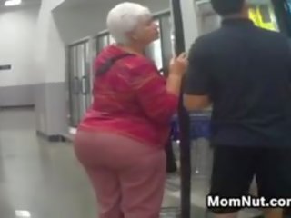 Big Granny Booty Spied On At The Store